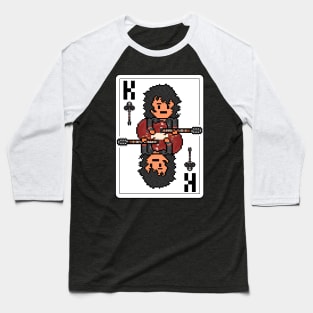 Pixelrockstars King of Clubs Playing Card Baseball T-Shirt